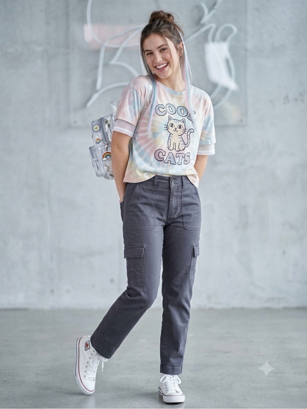 LOFT Gray Cargo Boyfriend Jeans